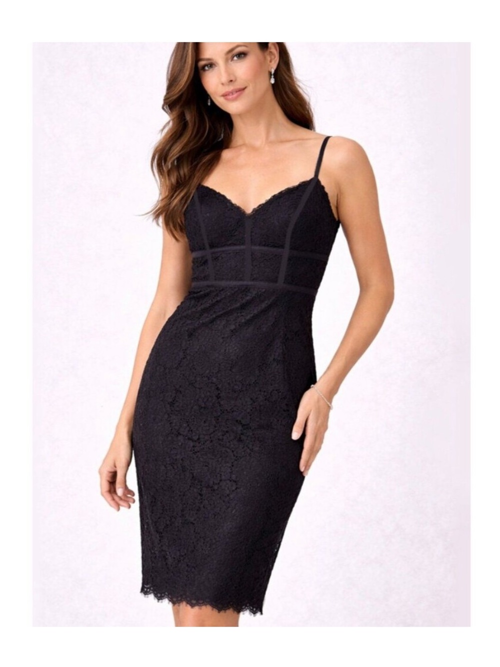 Express Black Lace Corset Midi Dress